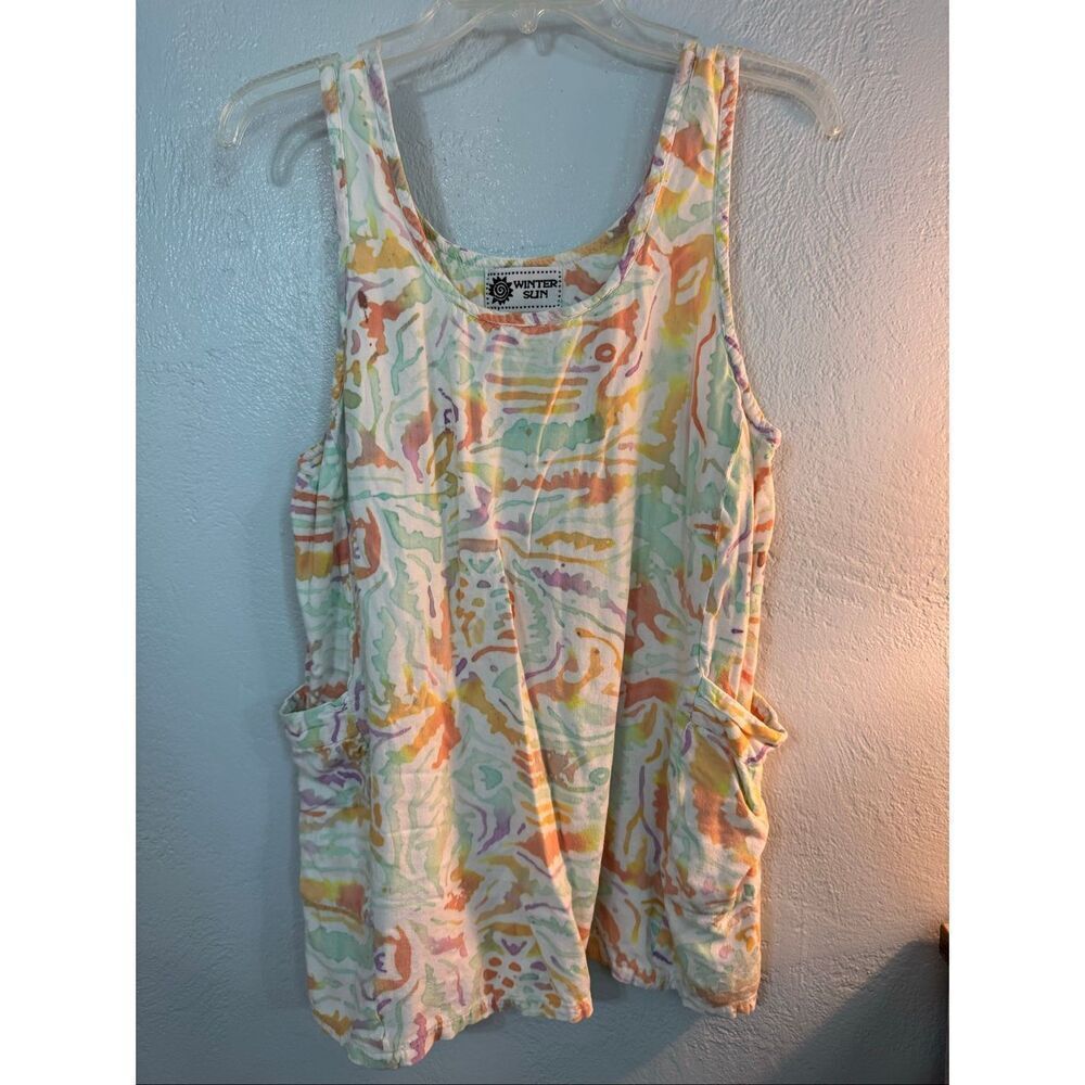 Winter Sun Beachy Vintage 90s Tank L